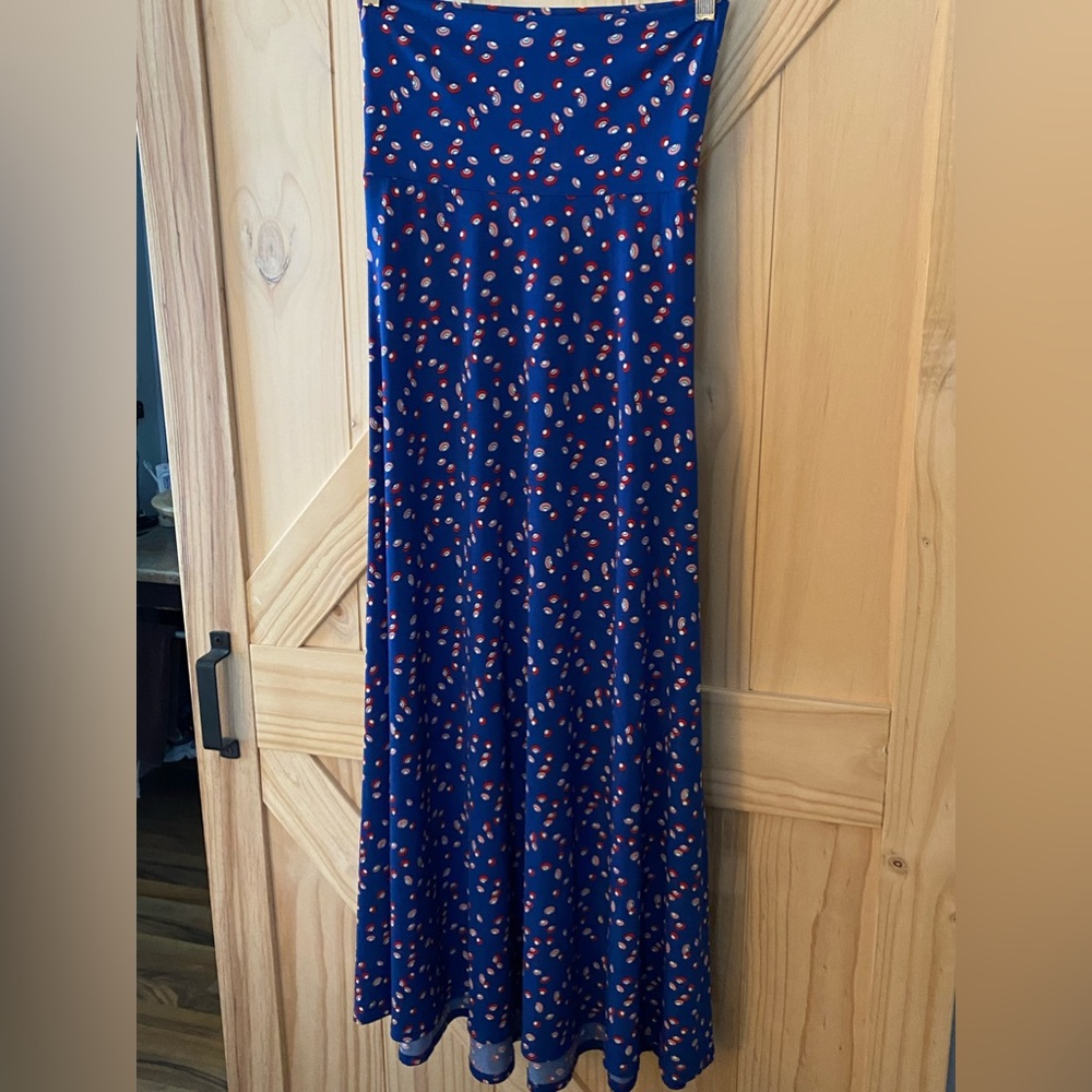 LuLaRoe XXS blue maxi skirt. Beautiful, easy care flowing material. EUC.